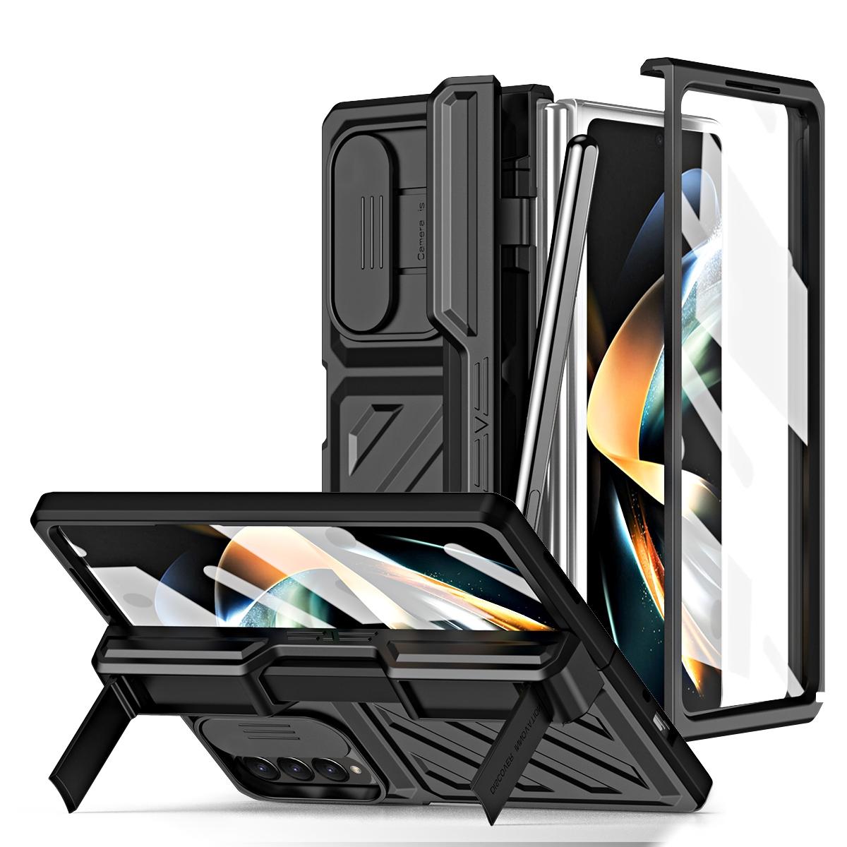 For Samsung Galaxy Z Fold4 5G Shockproof Tpu Pc Case With Pen - Black 9