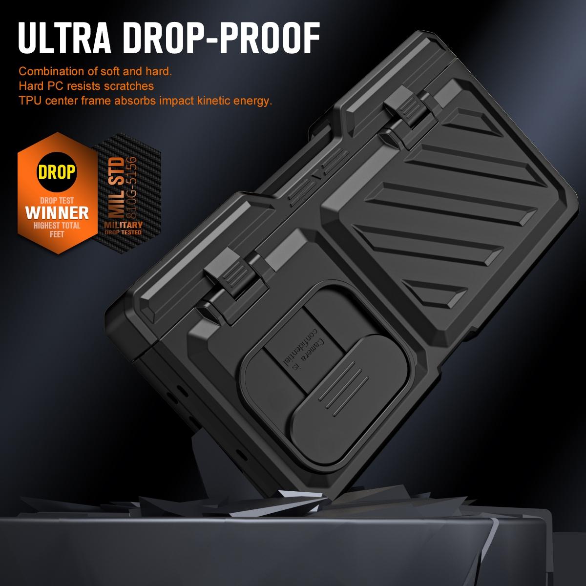 For Samsung Galaxy Z Fold4 5G Shockproof Tpu Pc Case With Pen - Black 11