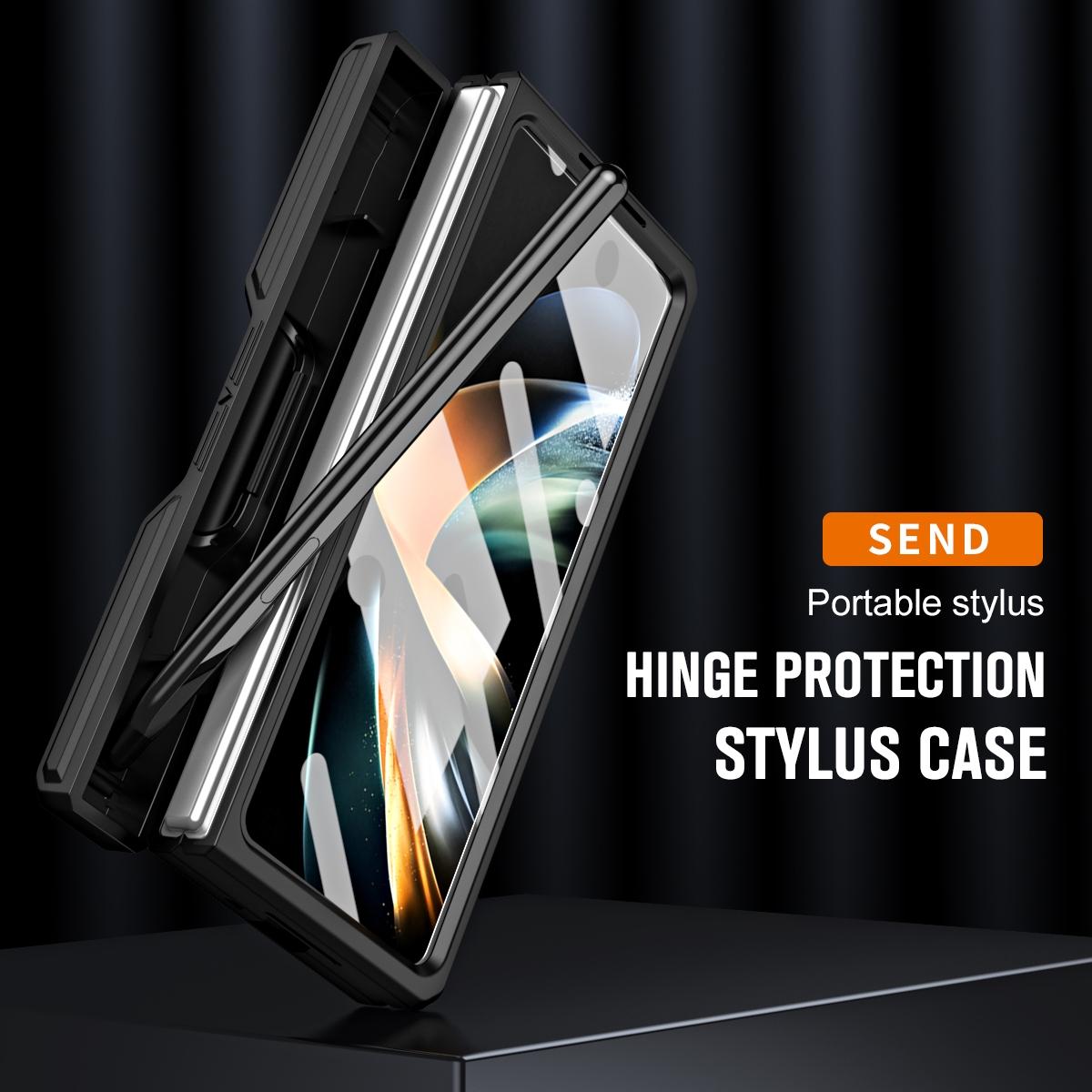 For Samsung Galaxy Z Fold4 5G Shockproof Tpu Pc Case With Pen - Black 13