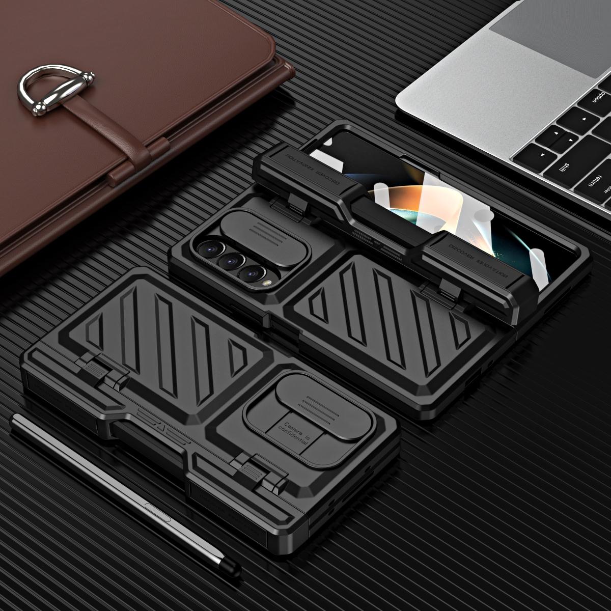 For Samsung Galaxy Z Fold4 5G Shockproof Tpu Pc Case With Pen - Black 14