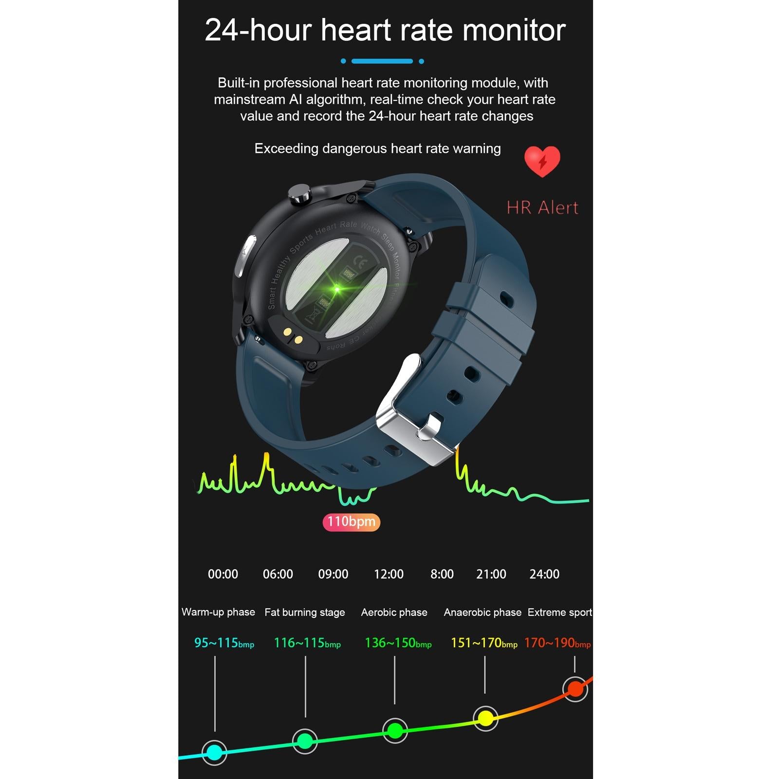 Waterproof Smart Bracelet With Health Monitoring And Metal Strap - Tft Screen 8
