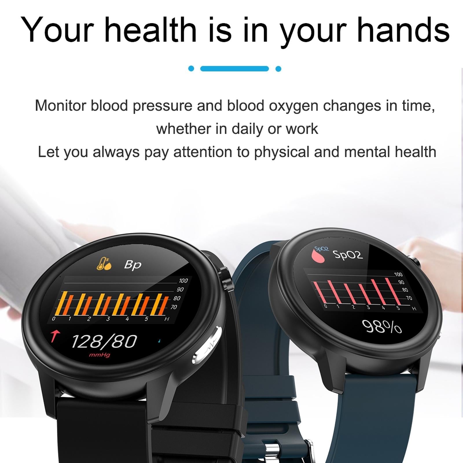 Waterproof Smart Bracelet With Health Monitoring And Metal Strap - Tft Screen 9