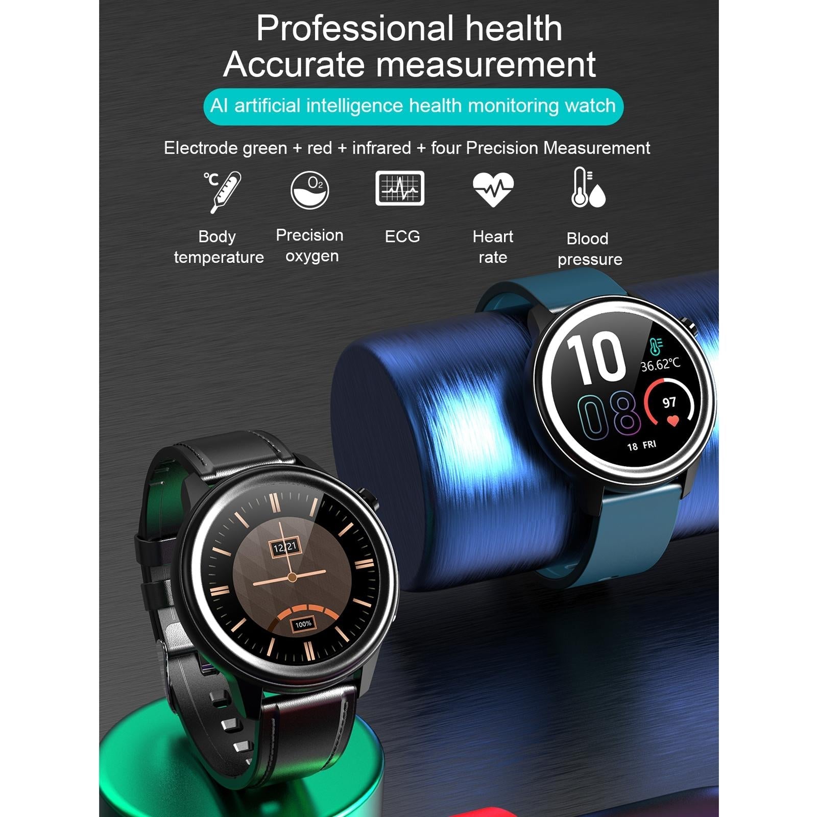 Waterproof Smart Bracelet With Health Monitoring And Metal Strap - Tft Screen 15