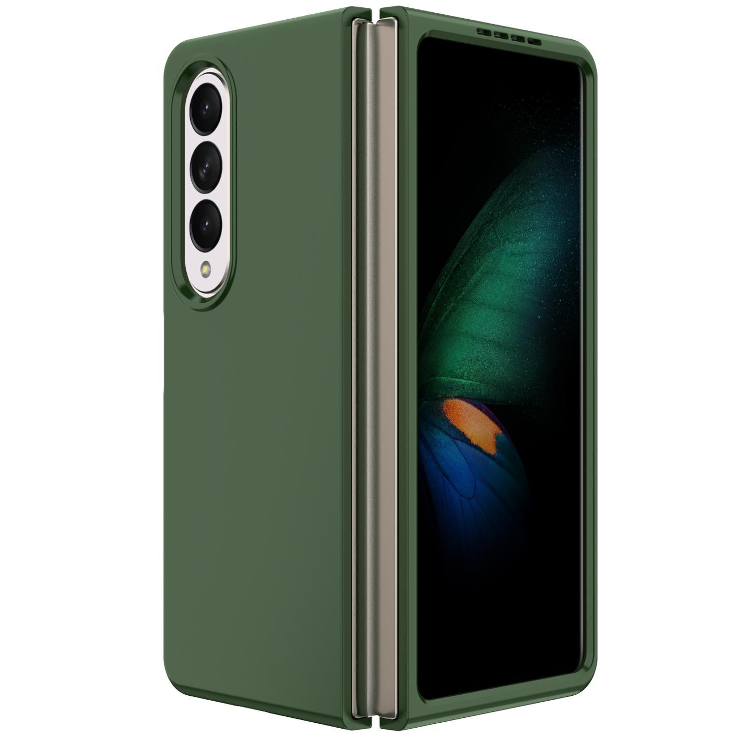 For Samsung Galaxy Z Fold4 5G Foldable Pc Case - Solid Colour - Wine Red