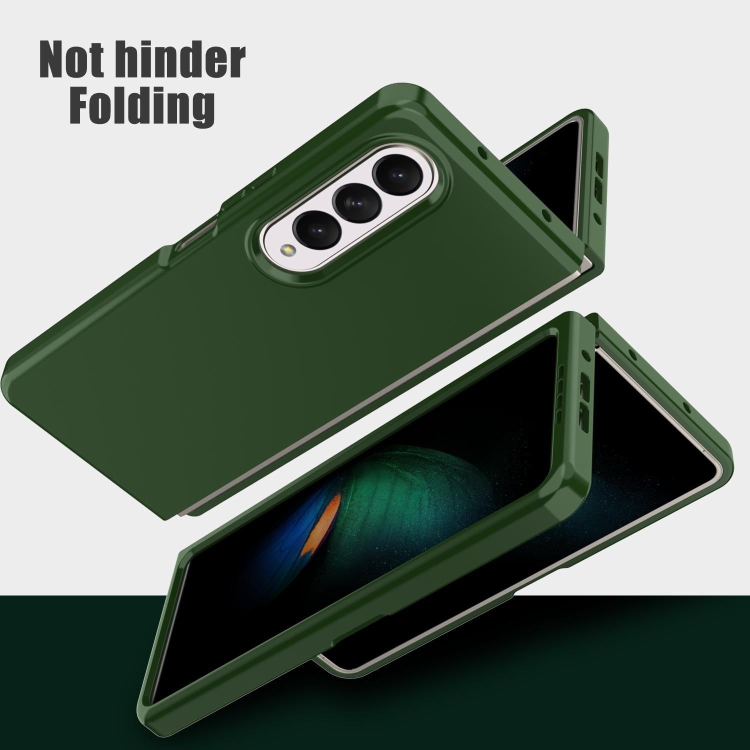 For Samsung Galaxy Z Fold4 5G Foldable Pc Case - Solid Colour - Wine Red 5