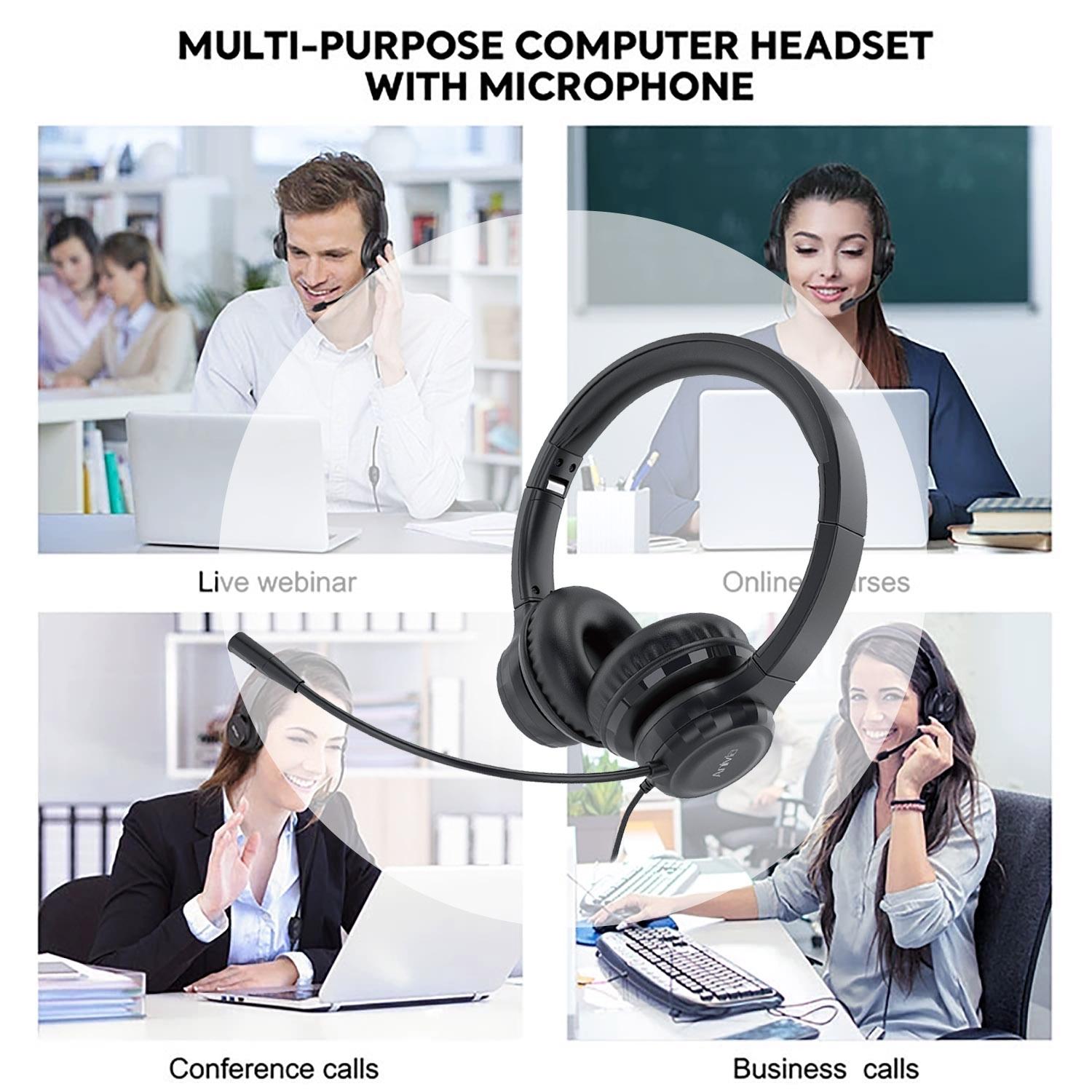 3.5Mm Wired Headset With Mic Black 6