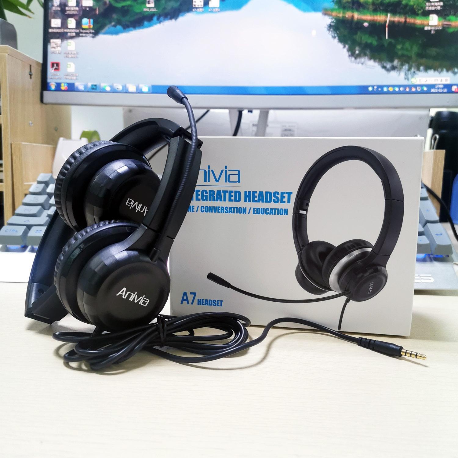 3.5Mm Wired Headset With Mic Black 7