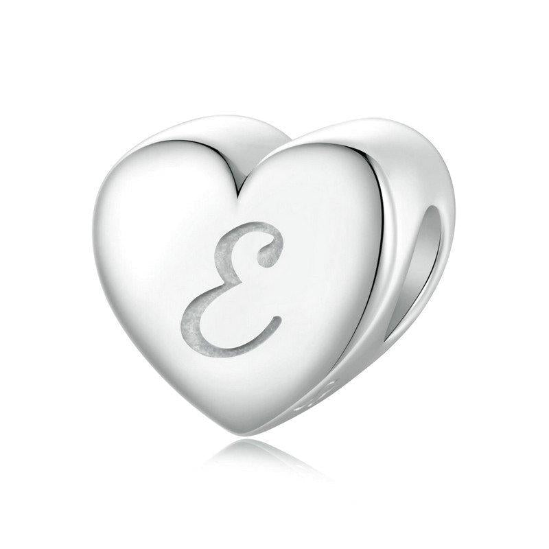 925 Sterling Silver Platinum Plated Love Letters Diy Beads In - L 12