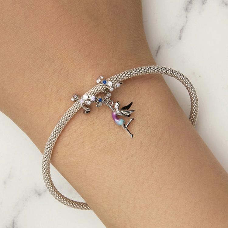 925 Sterling Silver Enchanting Elf Bracelet & Necklace Set Diy Beads 8