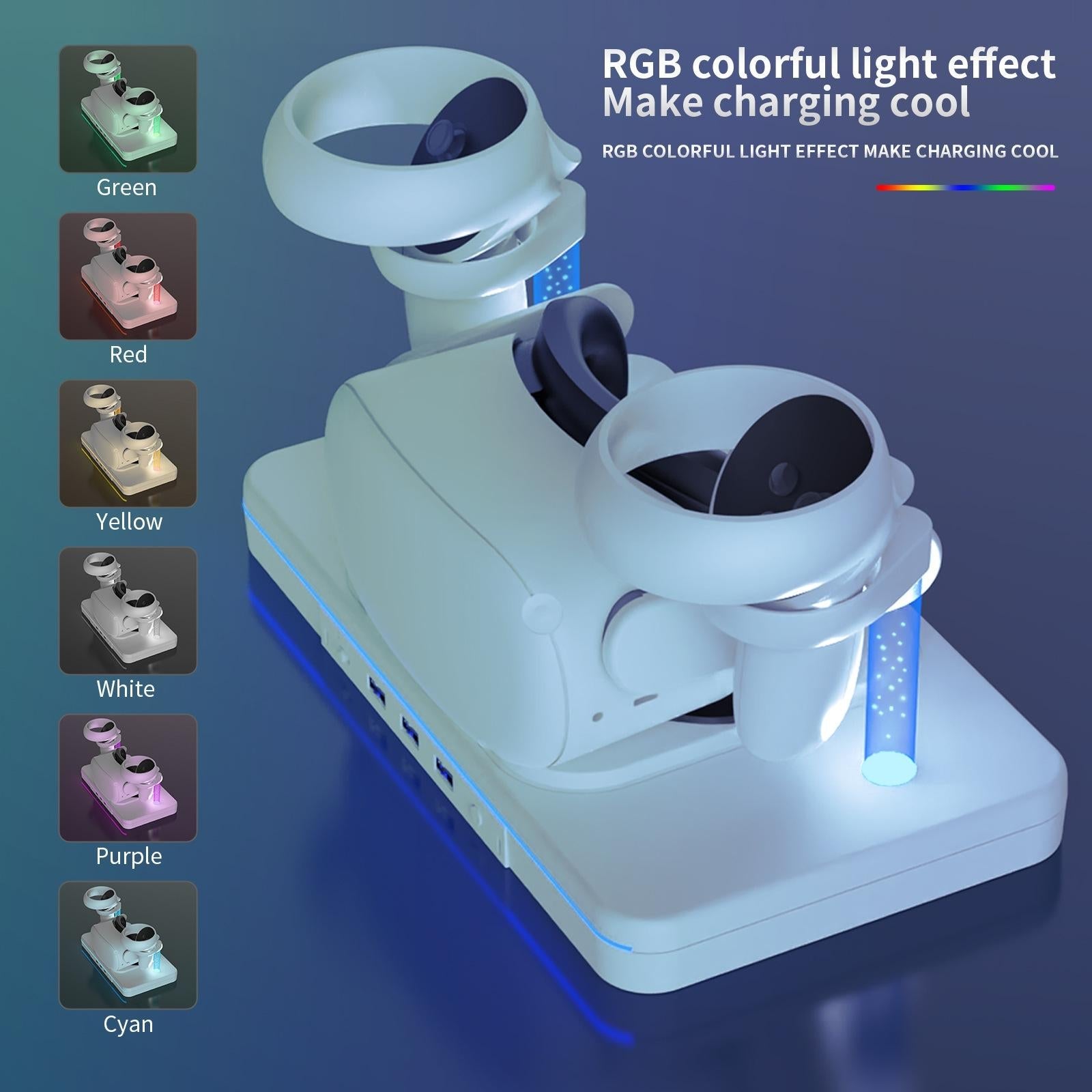 Meta Quest 2 Wireless Vr Charger with Colourful Base 6