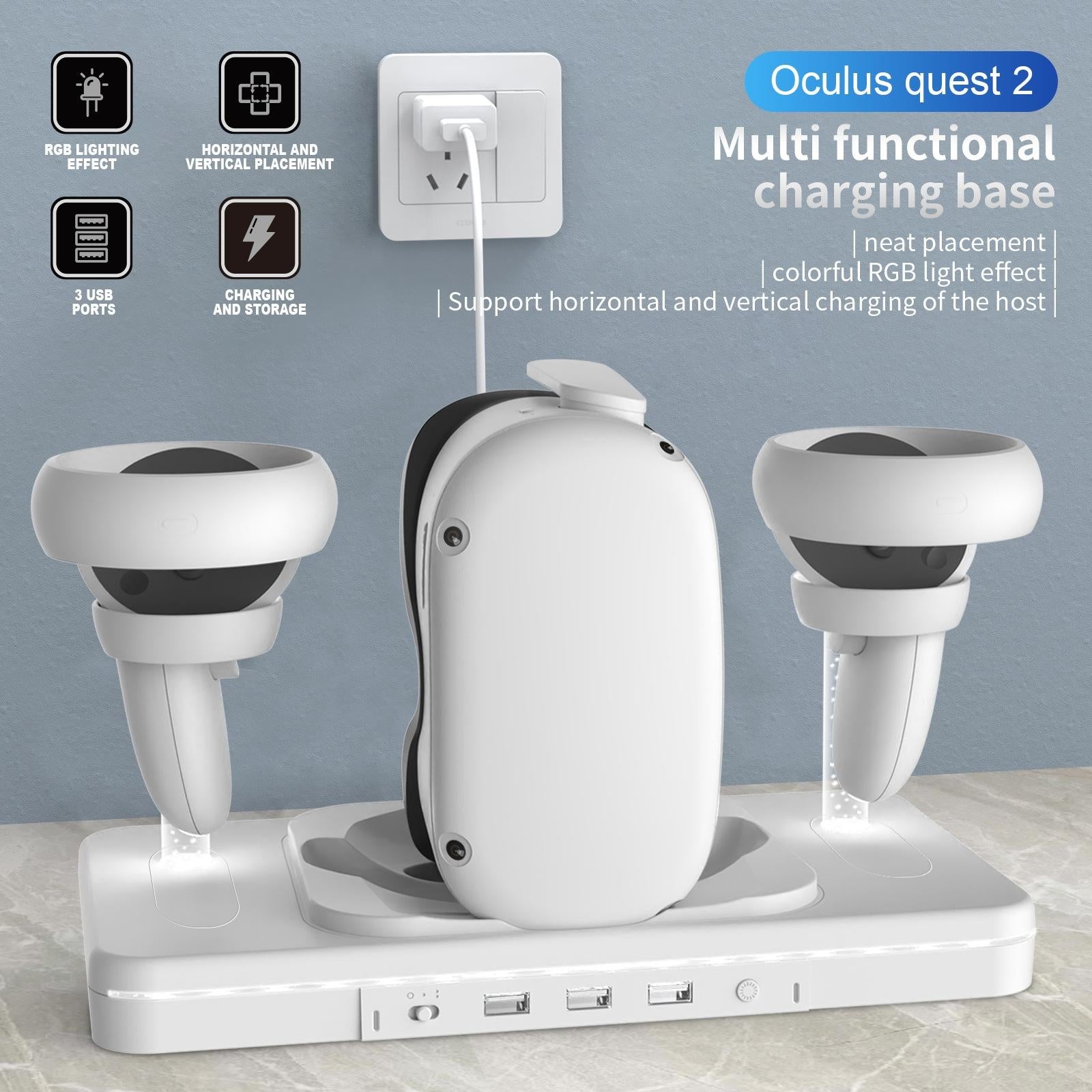 Meta Quest 2 Wireless Vr Charger with Colourful Base 7