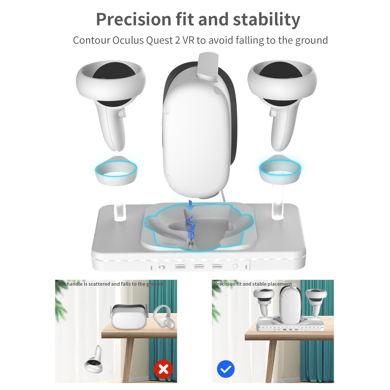 Meta Quest 2 Wireless Vr Charger with Colourful Base 8