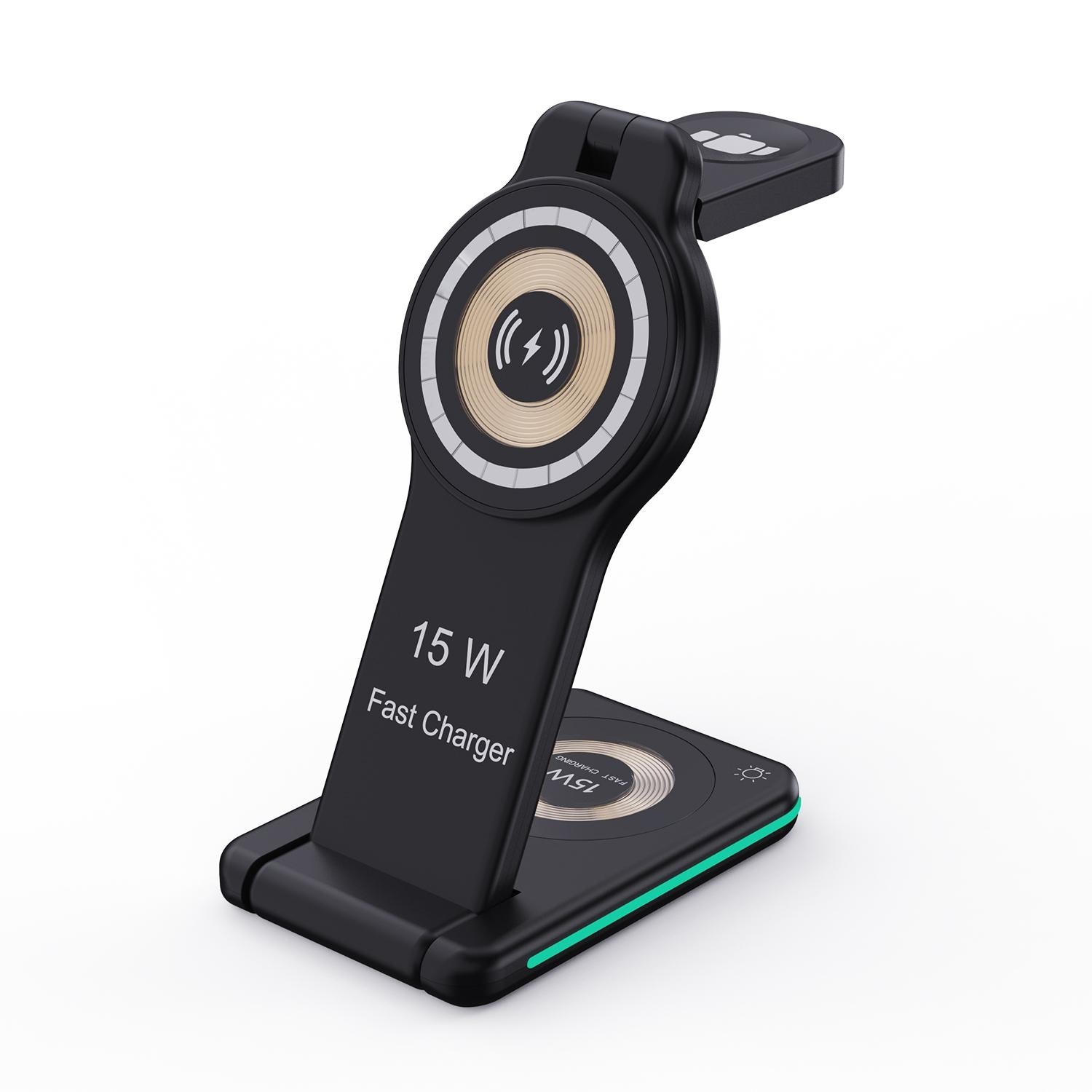 5 In 1 Magnetic Wireless Charger Foldable Black 3
