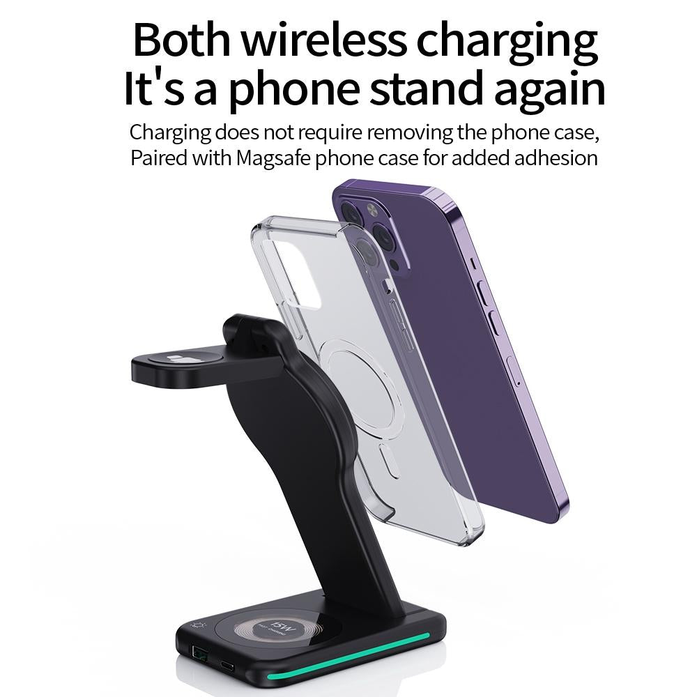 5 In 1 Magnetic Wireless Charger Foldable Black 7