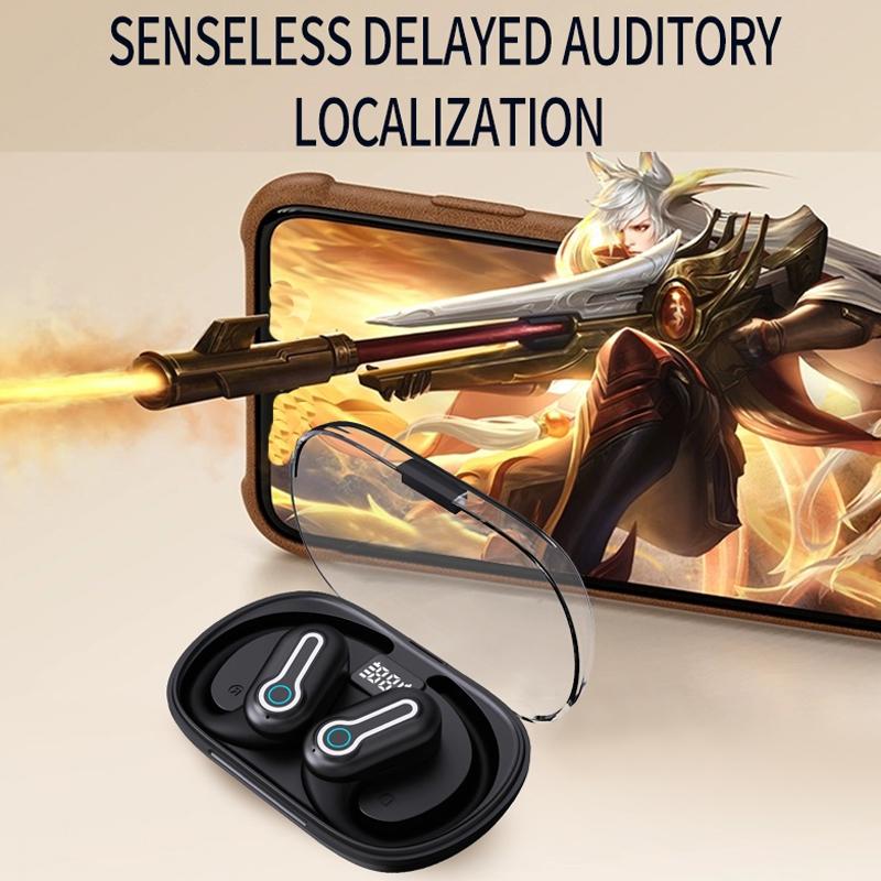 Wireless Stereo Earphones with Charging Case - Hanging Ear Design - Black 4