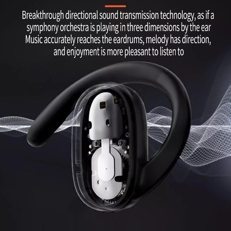 Wireless Stereo Earphones with Charging Case - Hanging Ear Design - Black 11
