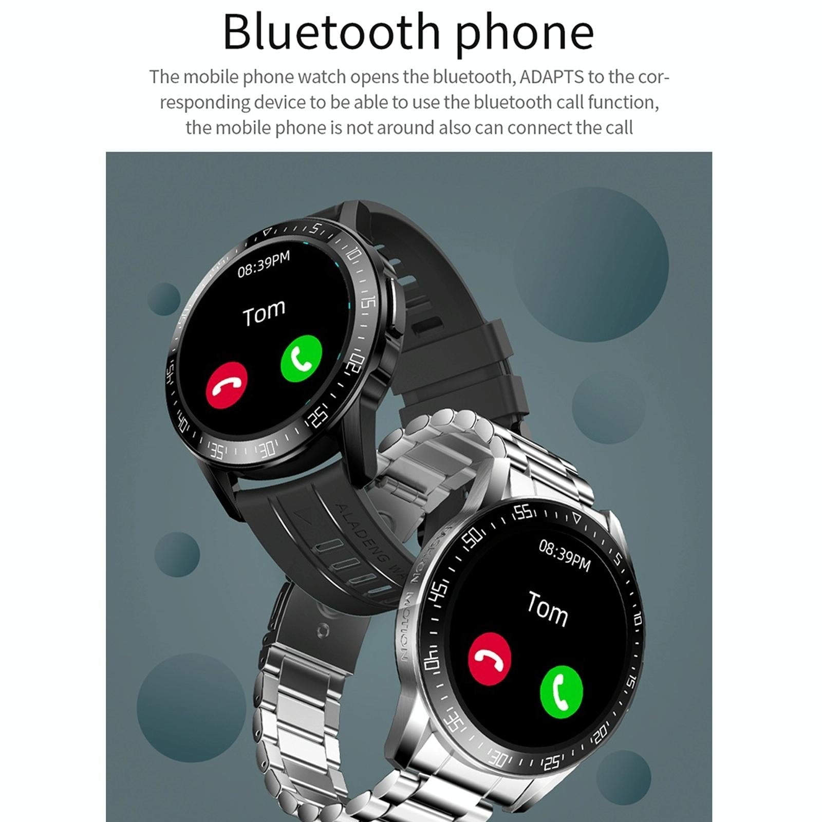 1.3 Inch Full-Fit Round Screen Smart Watch Support Sleep Monitor / Heart Rate Monitor / Temperature Monitoring Black 5