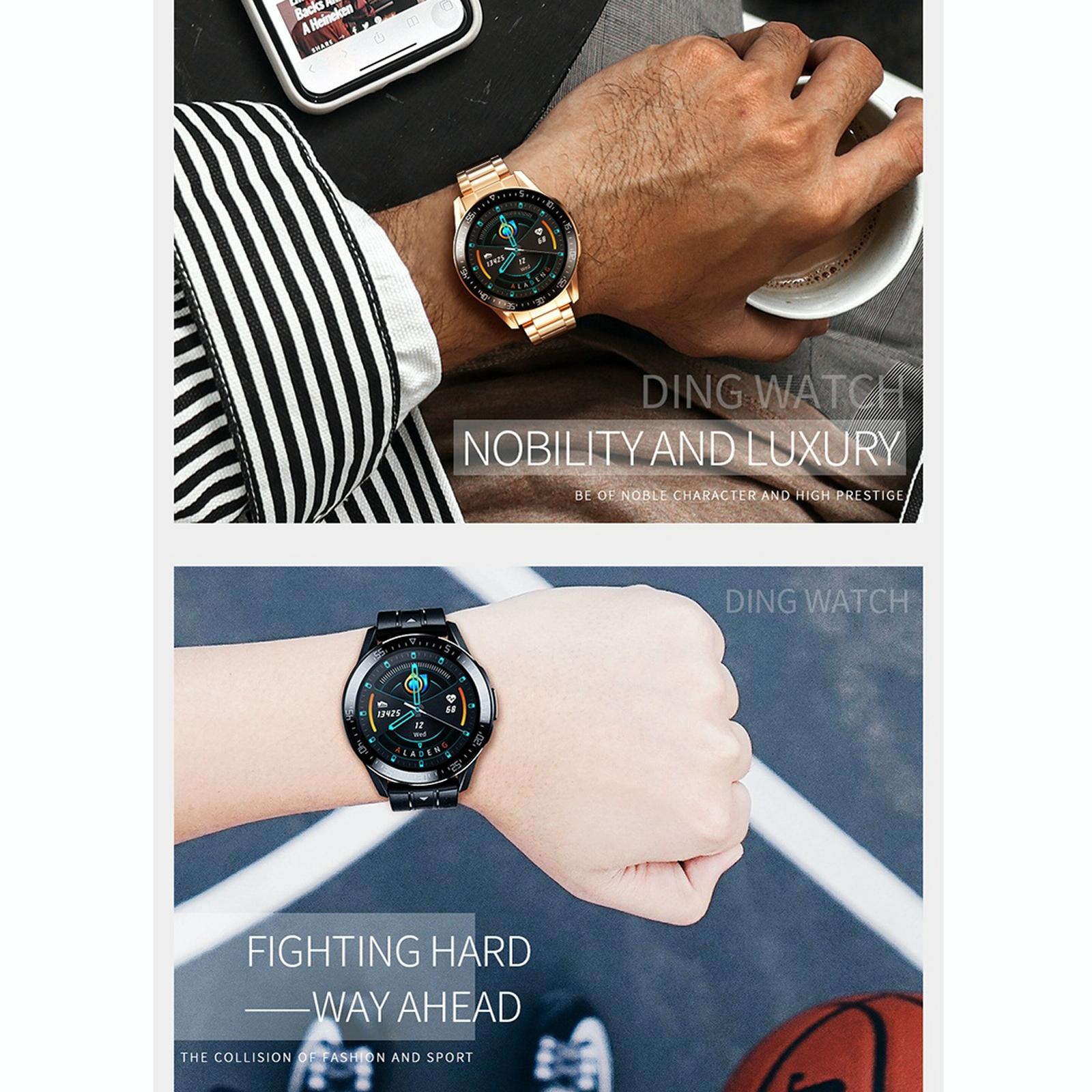 1.3 Inch Full-Fit Round Screen Smart Watch Support Sleep Monitor / Heart Rate Monitor / Temperature Monitoring Black 6