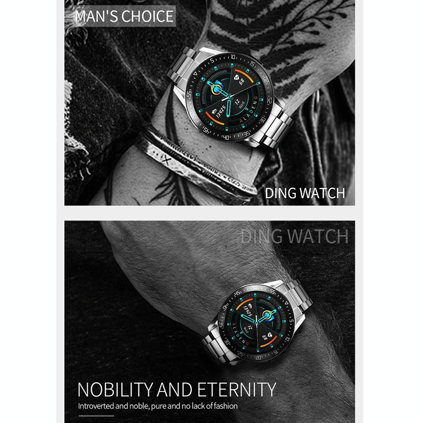 1.3 Inch Full-Fit Round Screen Smart Watch Support Sleep Monitor / Heart Rate Monitor / Temperature Monitoring Black 7