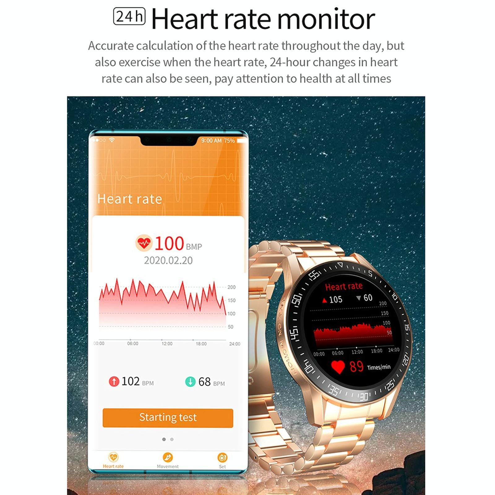 1.3 Inch Full-Fit Round Screen Smart Watch Support Sleep Monitor / Heart Rate Monitor / Temperature Monitoring Black 8