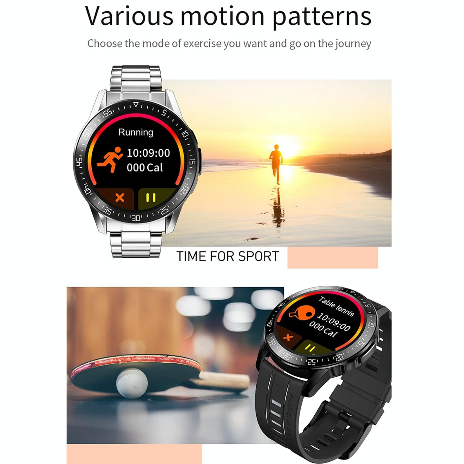1.3 Inch Full-Fit Round Screen Smart Watch Support Sleep Monitor / Heart Rate Monitor / Temperature Monitoring Black 12