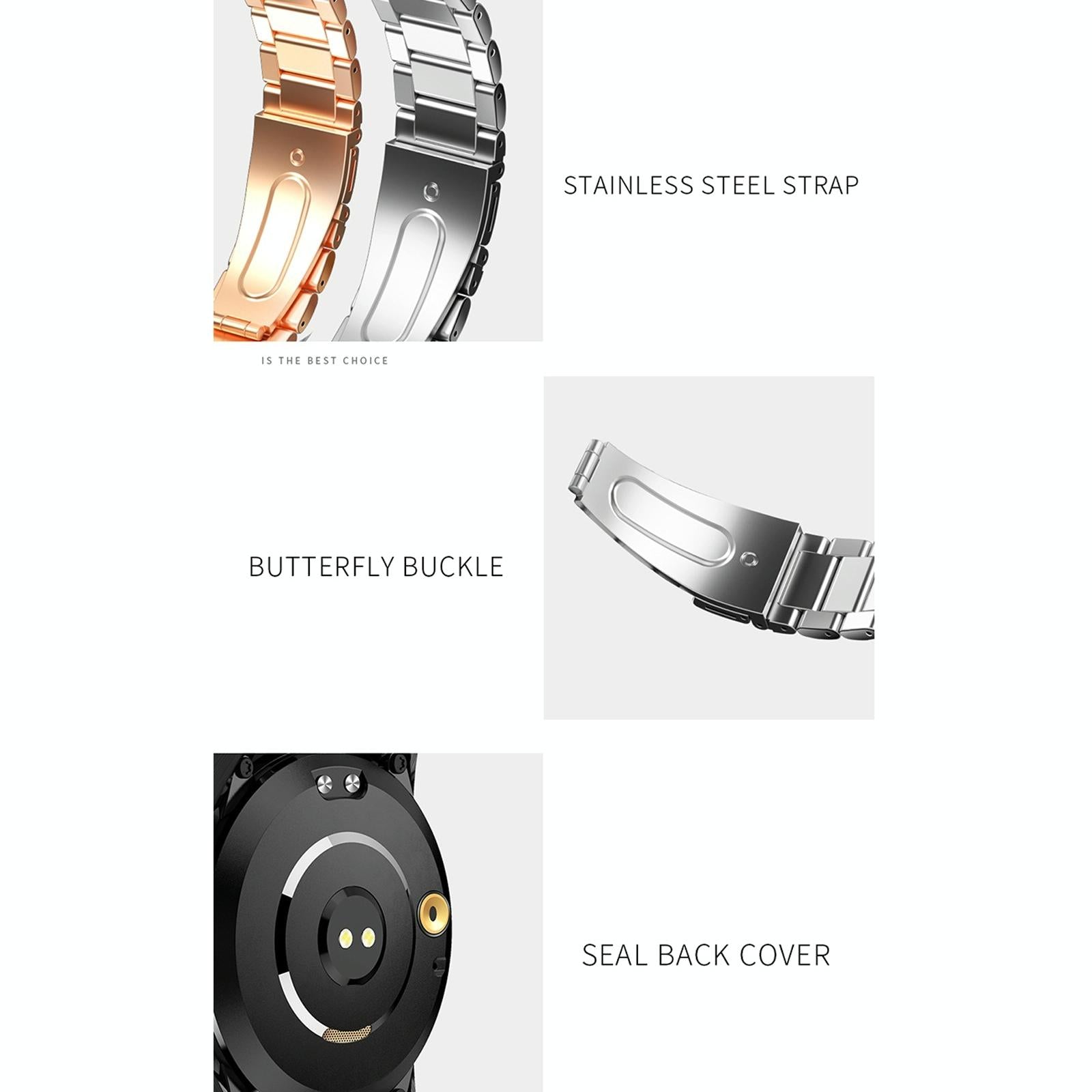1.3 Inch Full-Fit Round Screen Smart Watch Support Sleep Monitor / Heart Rate Monitor / Temperature Monitoring Black 15