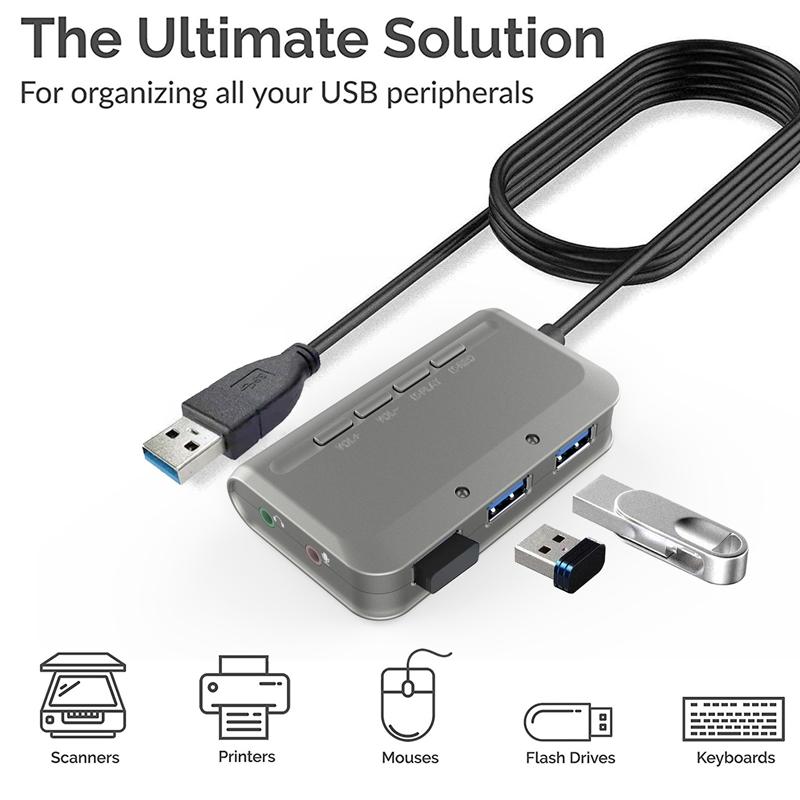 Usb 3.1 Three-Port Hub + 7.1 Voice Changer Sound Card For Ps5 / Ps4 Headset 4
