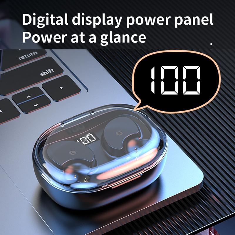 Wireless Earphones with Digital Display and Charging Case - Black 12