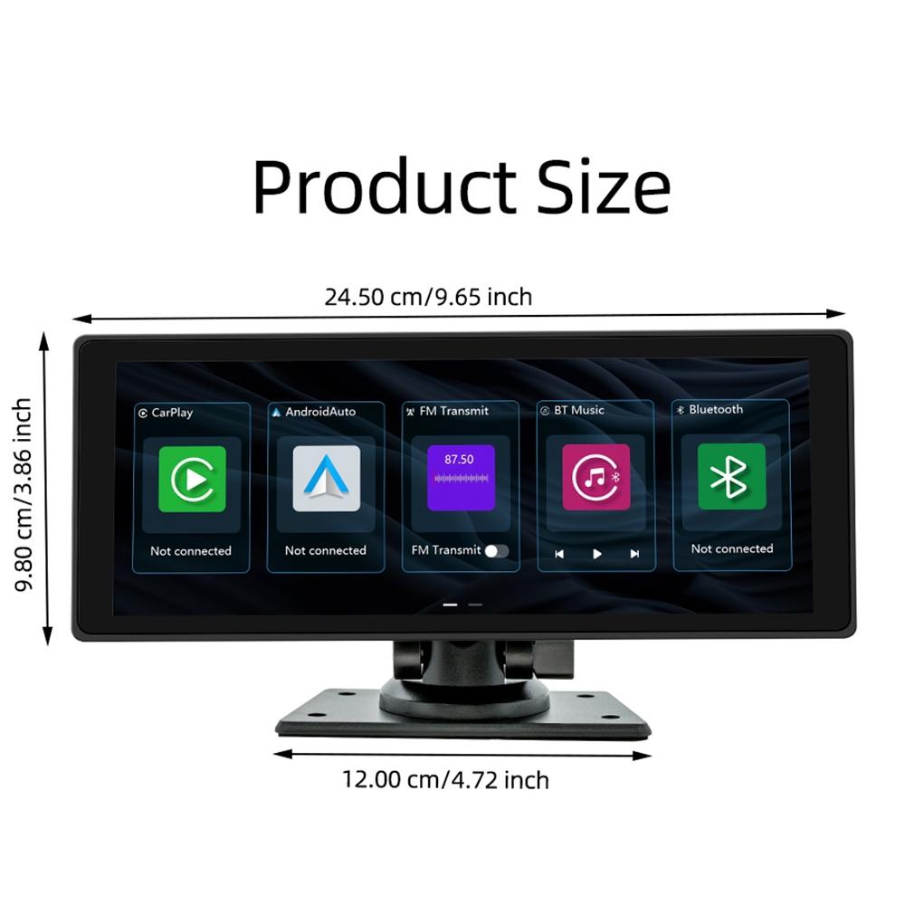 10.26 Inch Car Mp5 Player With Driving Recorder - Carplay / Android Auto Black 3