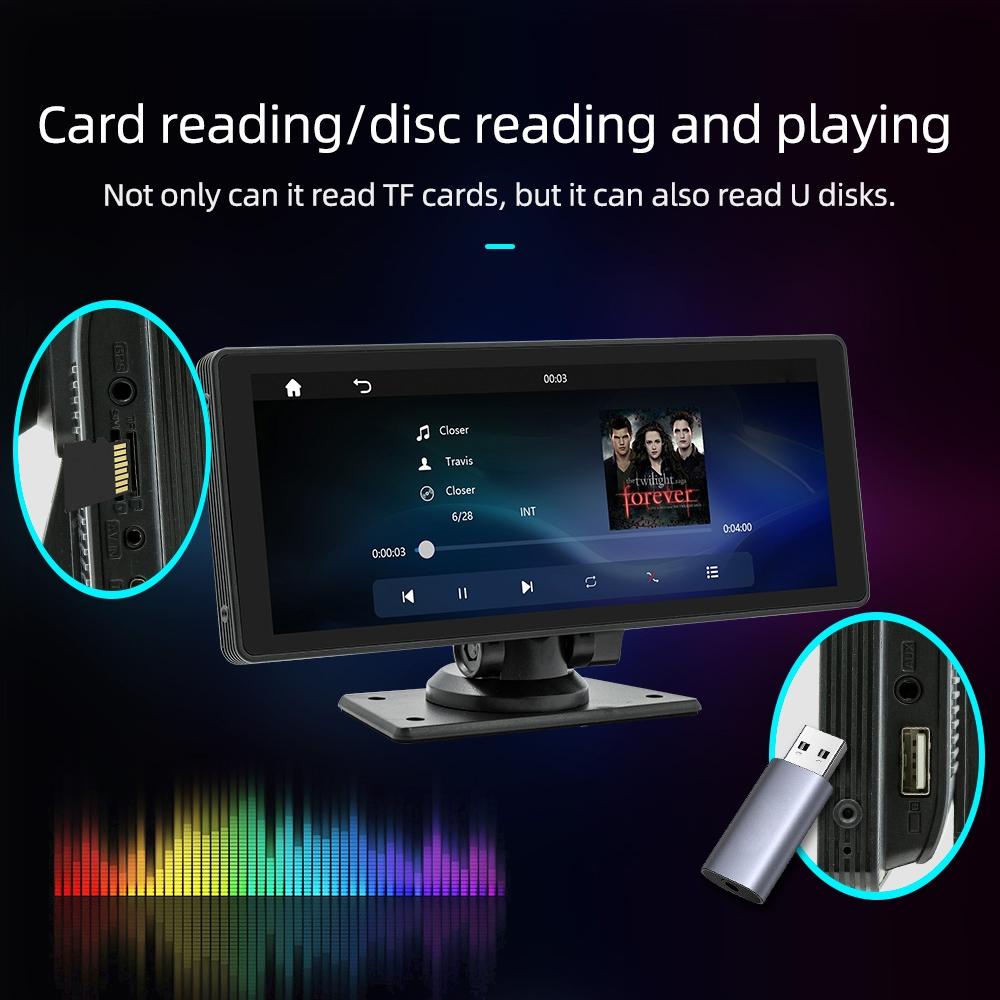 10.26 Inch Car Mp5 Player With Driving Recorder - Carplay / Android Auto Black 9