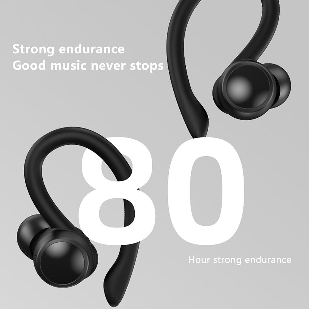 Led Bluetooth Earphones with Noise Reduction and Power Bank Function - Black 7