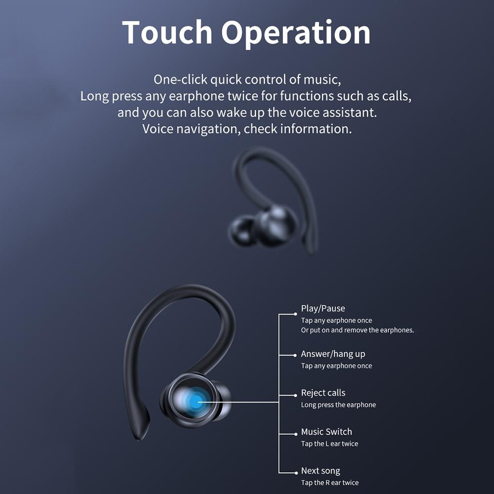 Led Bluetooth Earphones with Noise Reduction and Power Bank Function - Black 9
