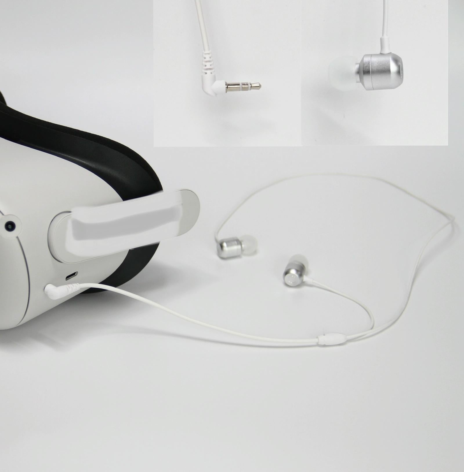 Aluminum 3.5mm Earbuds for Meta Quest 2 - Compact and Durable - White 4