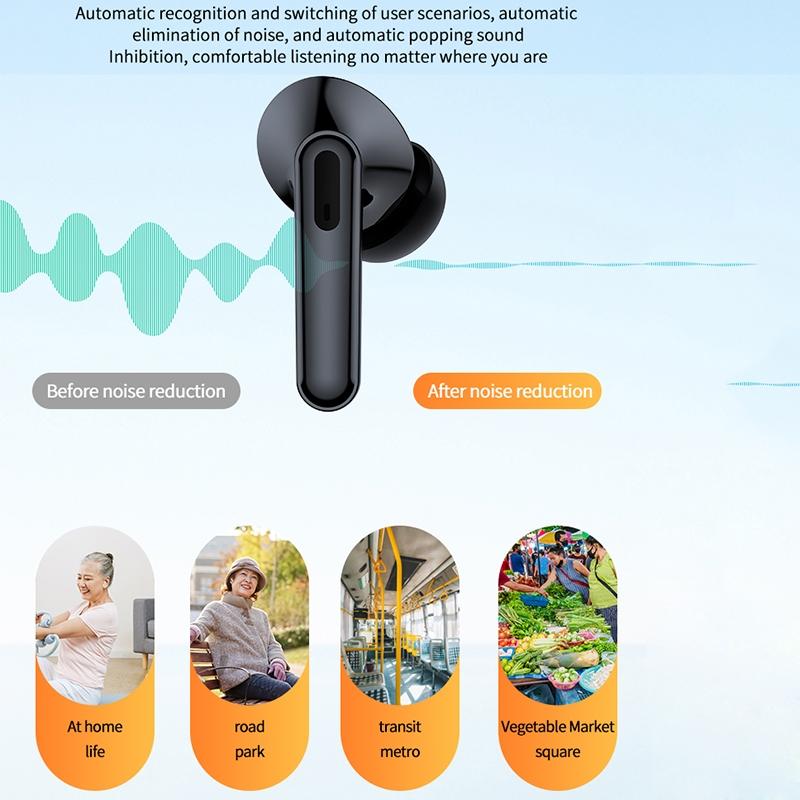 Smart Ai Bluetooth 5.3 In Ear Hearing Aid - Black 14