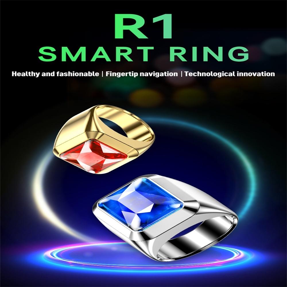 Smart Ring With Heart Rate Blood Oxygen Sleep And Remote Photography Support - Blue 4