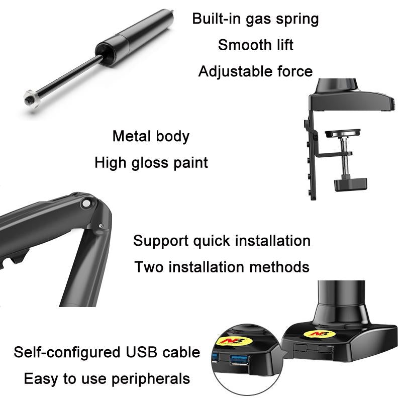Adjustable Tv Monitor Bracket - Black 17-30 Inches 5