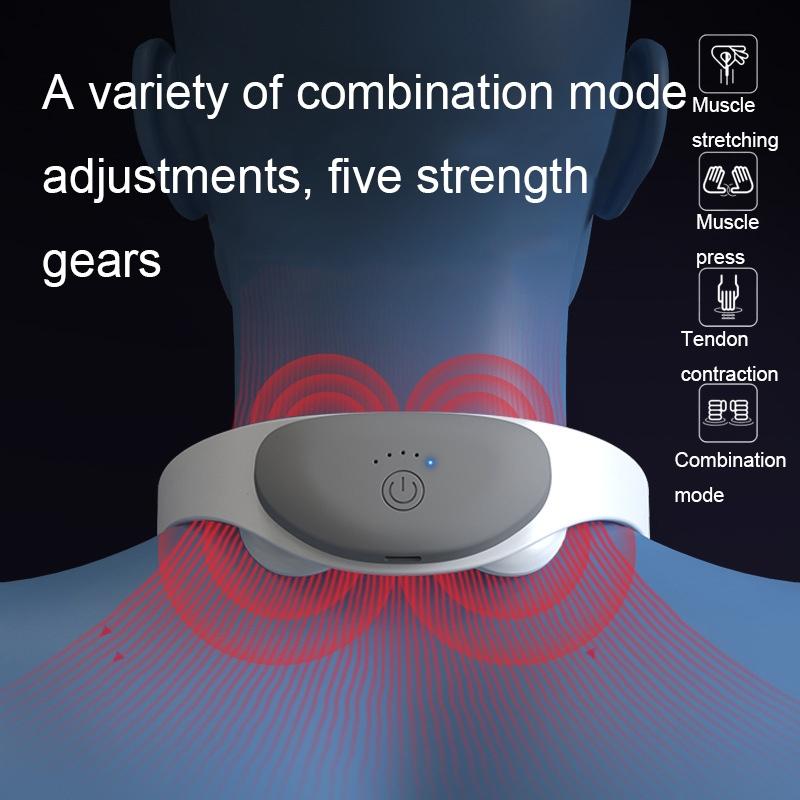 Microcurrent Cervical Massager Tens Neck Pulse Device White 6