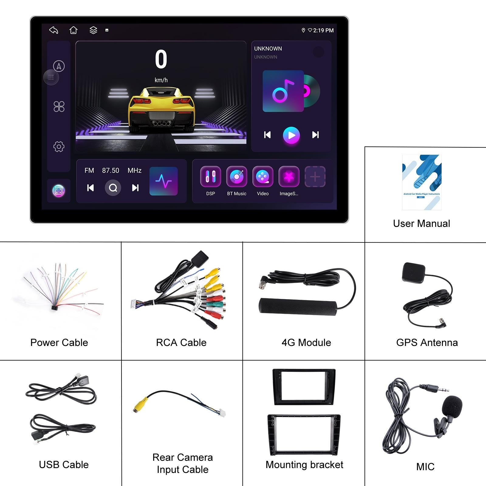 13.1 Inch Android Car Navigator - 4 + 64G - Universal Map - Carplay - Reverse Camera 11