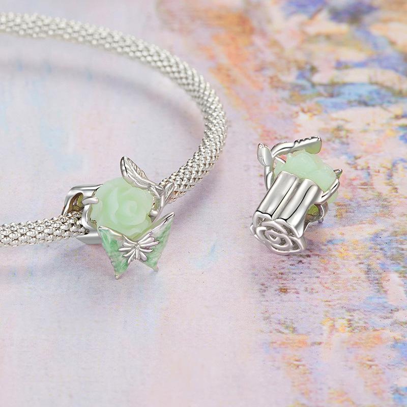 925 Sterling Silver Rose Butterfly Animal Beads 4