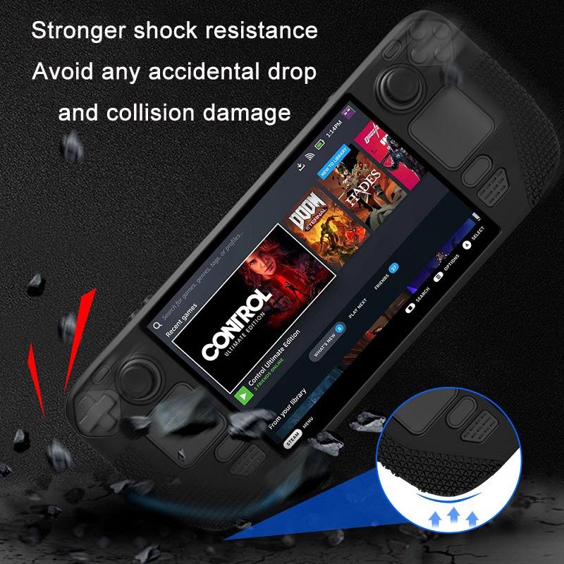 Steam Deck Silicone Cover with Button Caps - All-inclusive - Black 6