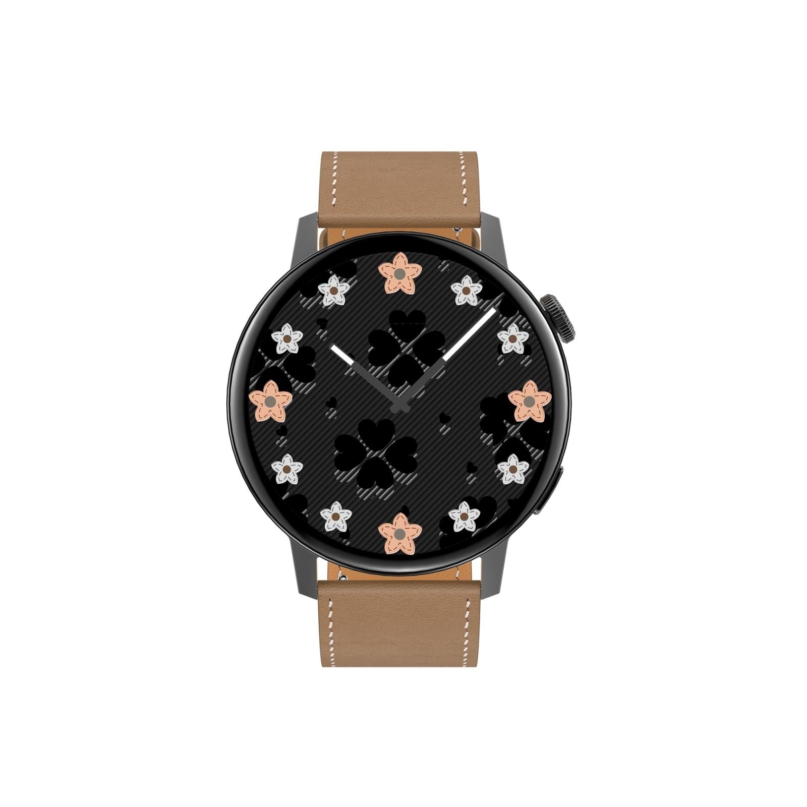 Smart Leather Watch With Colour Screen - Black 11
