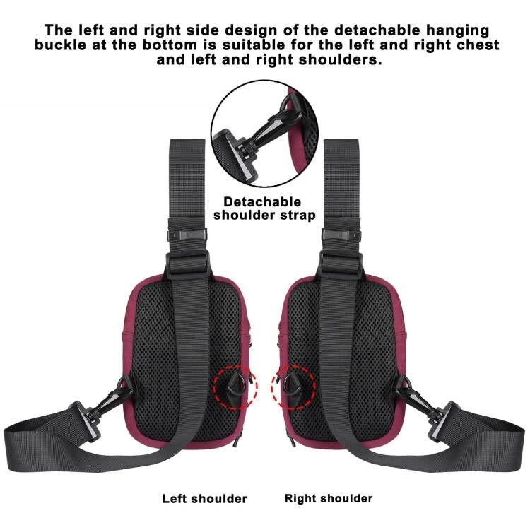 Universal Nylon Chest Bag For 5.5 Inch -7.2 Inch Phones Fashionable And Functional - Red 13