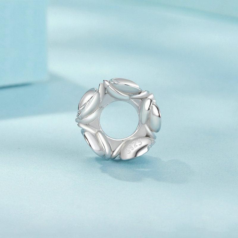925 Sterling Silver Platinum Butterfly Orchid Flower Beads 5