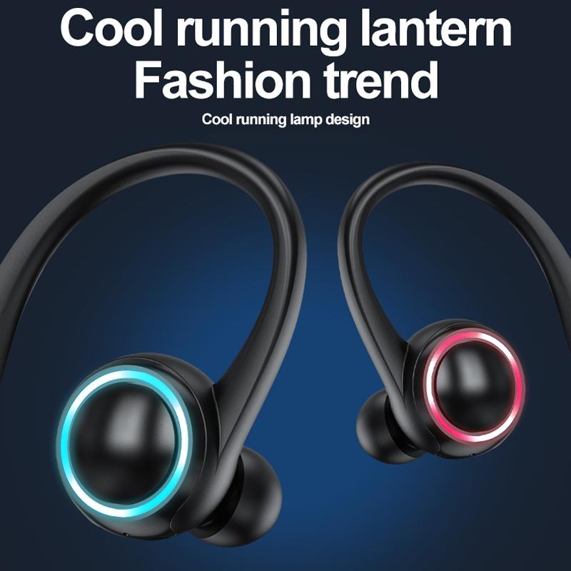 Wireless Hanging Ear Sports Earphone with True Sound - Black 5