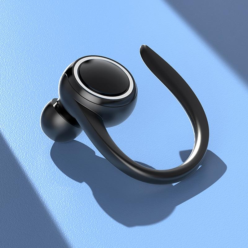 Wireless Hanging Ear Sports Earphone with True Sound - Black 10