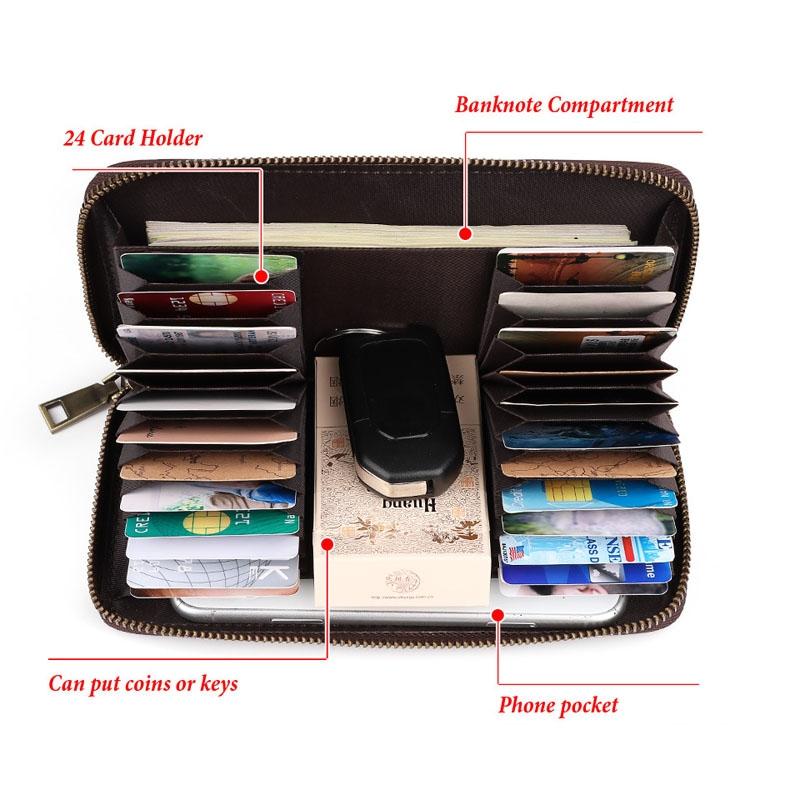 Men Retro Long Wallet with Rfid Protection 7
