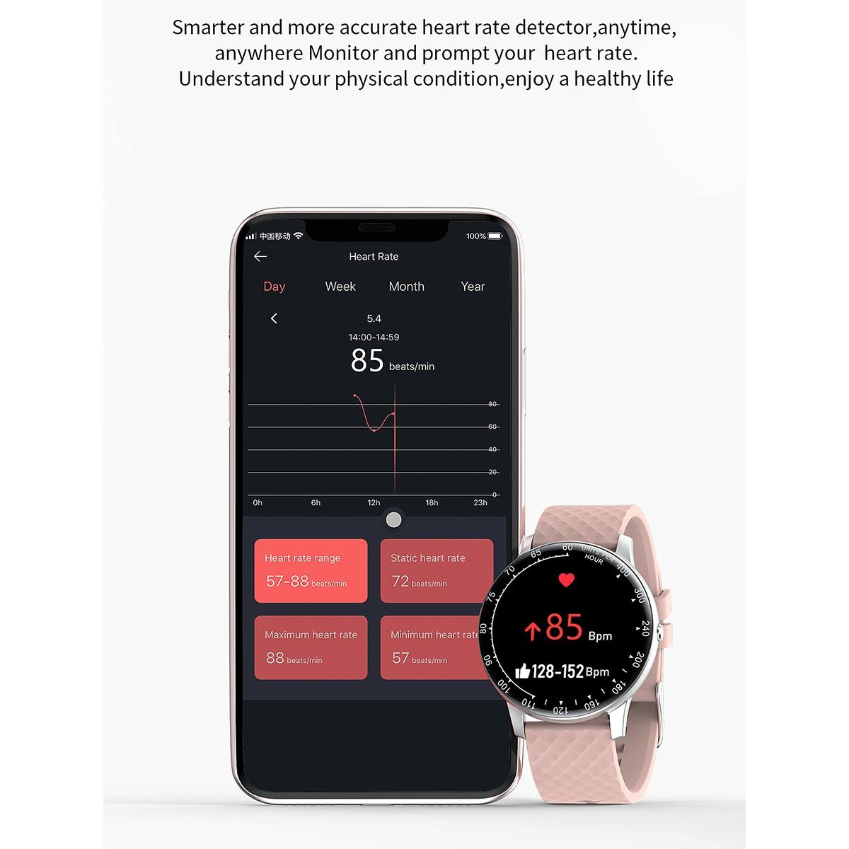 1.75 Inch Hd Round Screen Silicone Strap Smart Sports Watch - Black 7