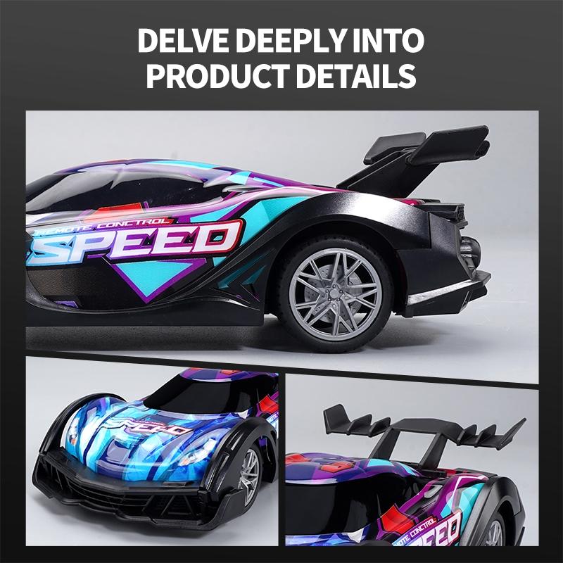 Remote Control Racing Car with Colourful Lights 4wd - Blue 7