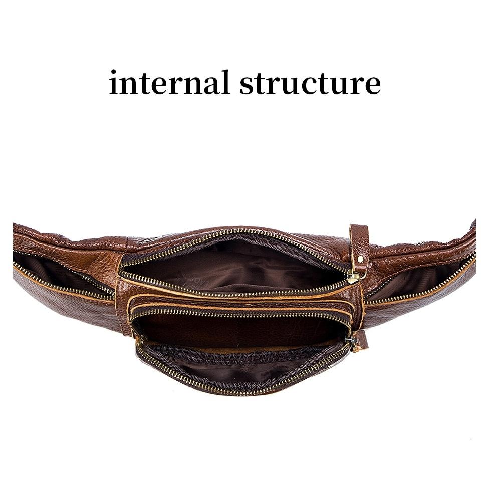 Vintage Leather Waist Bag For Men - Black 5