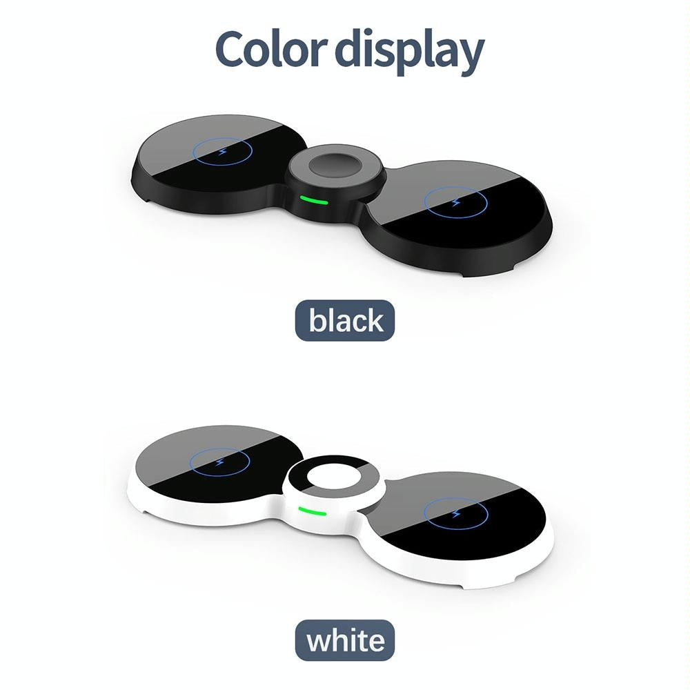 15W 3 In 1 Magnetic Wireless Charger For Phones Watch & Airpods - Black 3